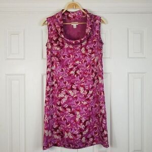Loft Glossy Fuchsia Printed Shift Dress